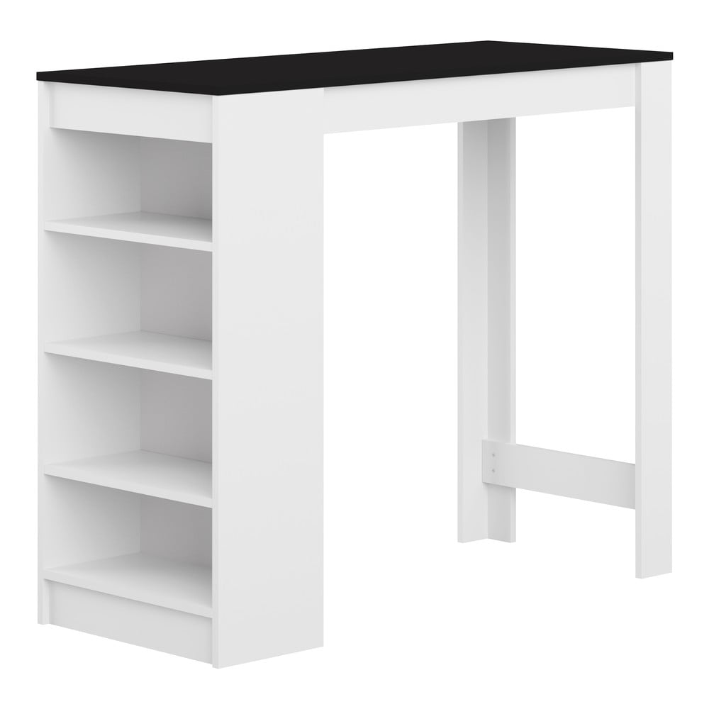 Fehér bárasztal fekete asztallappal 115x50 cm Aravis - TemaHome