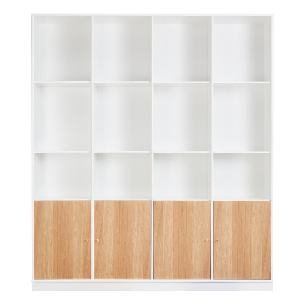 Fehér könyvespolc tölgyfa dekorral 176x199 cm Mistral - Hammel Furniture