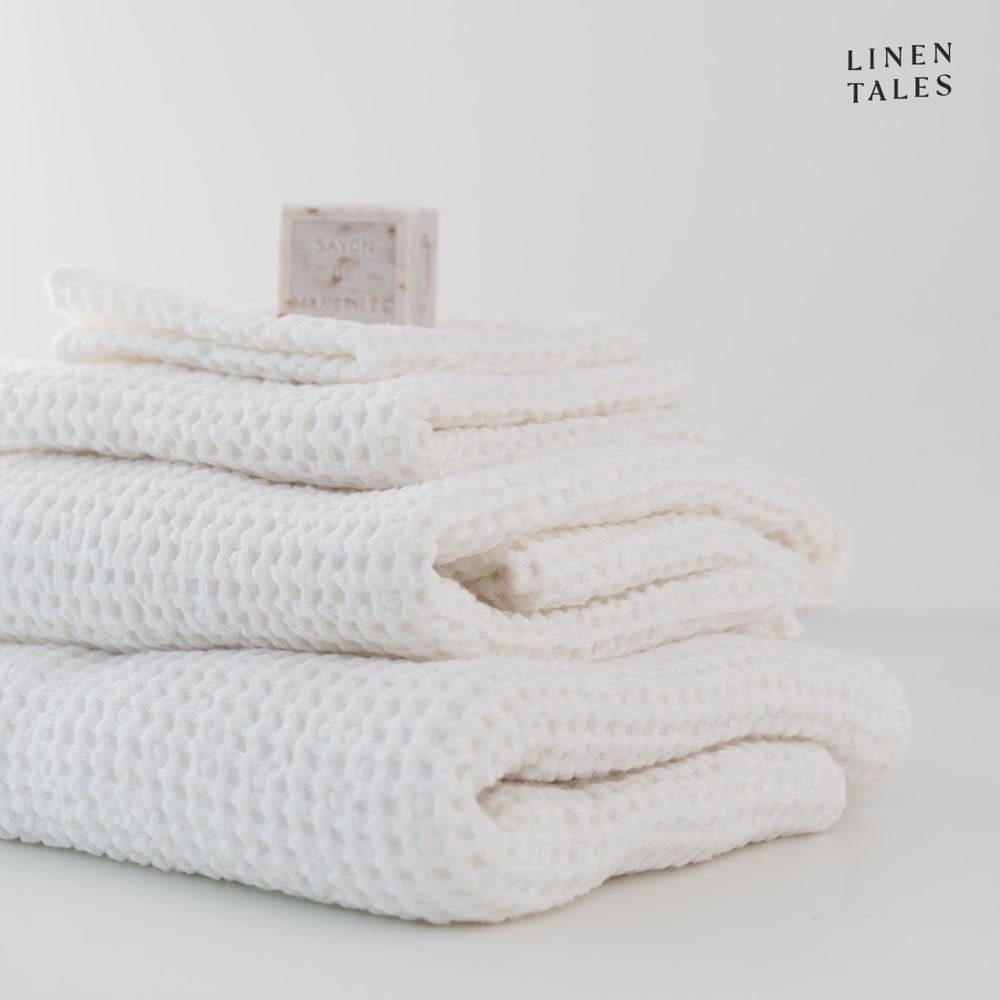 Fehér törölköző és fürdőlepedő készlet 3 db-os Honeycomb – Linen Tales