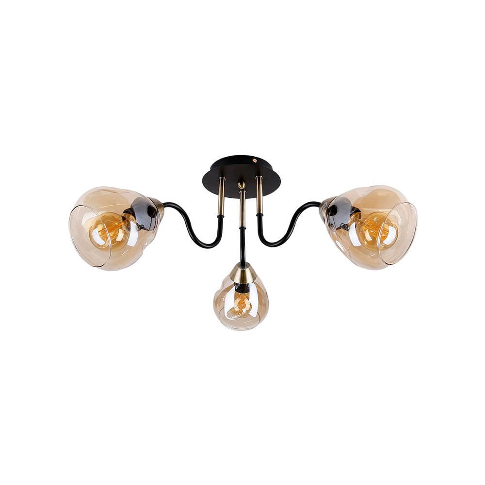 Fekete-aranyszínű mennyezeti lámpa üveg búrával Unica – Candellux Lighting
