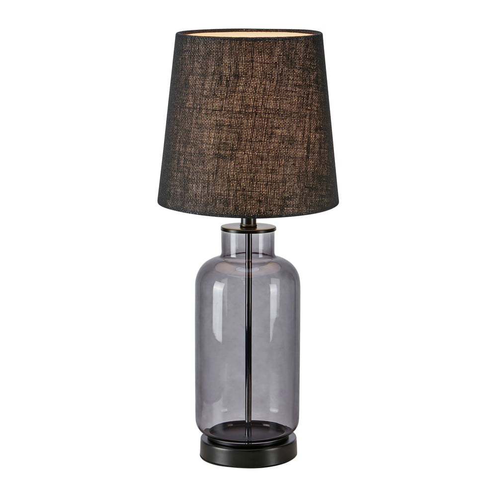 Fekete asztali lámpa juta búrával (magasság 60 cm) Costero – Markslöjd