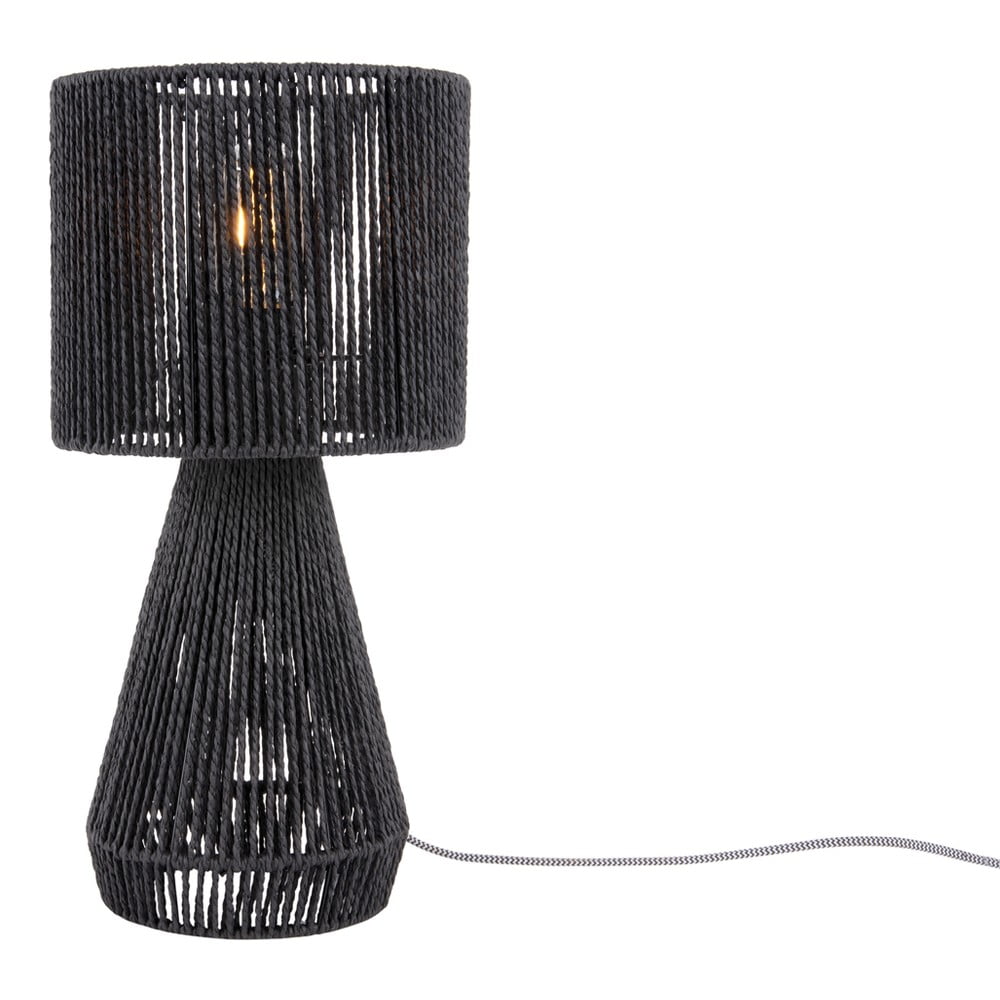 Fekete asztali lámpa papír zsinór búrával (magasság 40 cm)  Forma Cone – Leitmotiv