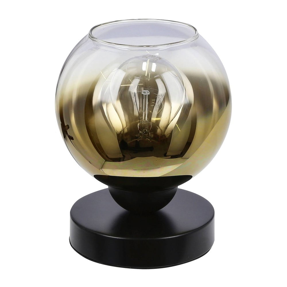 Fekete asztali lámpa üveg búrával (magasság 18 cm) Nubia – Candellux Lighting