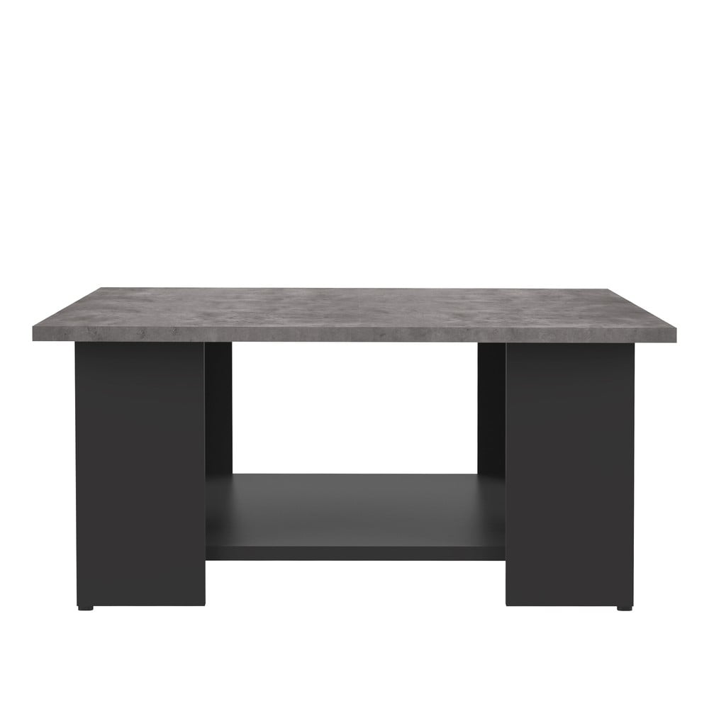 Fekete dohányzóasztal beton dekoros asztallappal 67x67 cm Square - TemaHome