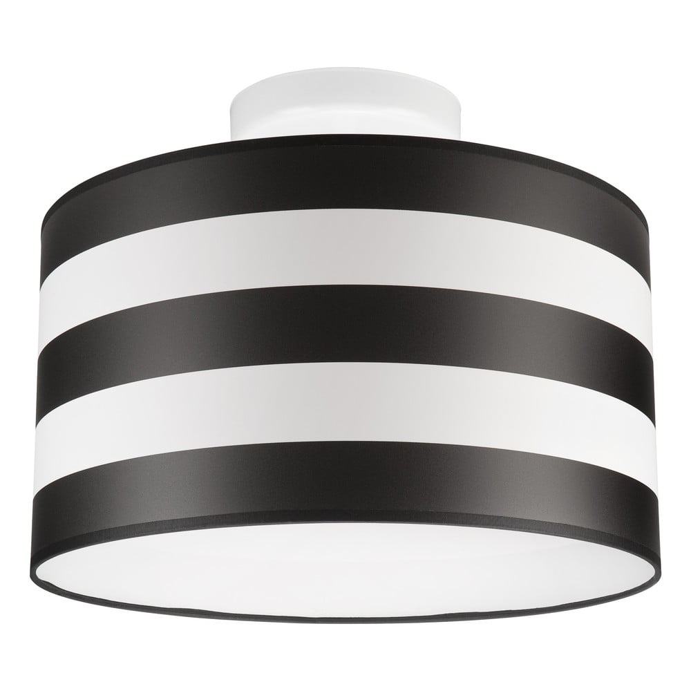 Fekete-fehér mennyezeti lámpa textil búrával ø 35 cm Print – LAMKUR