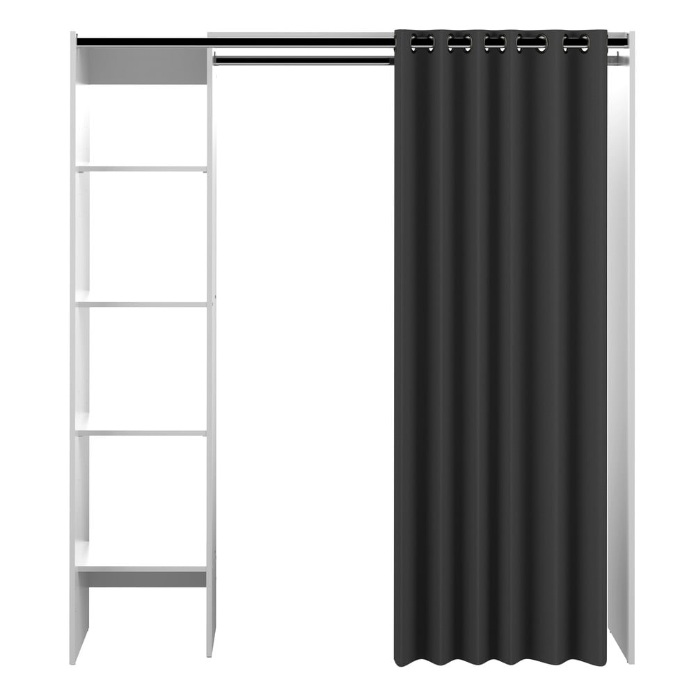 Fekete-fehér ruhásszekrény 160x182 cm Tom - TemaHome