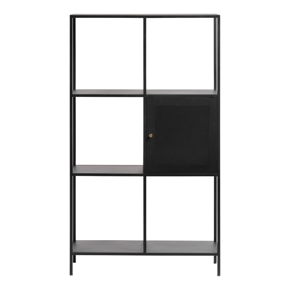 Fekete fém könyvespolc 80x138 cm Malibu – Unique Furniture