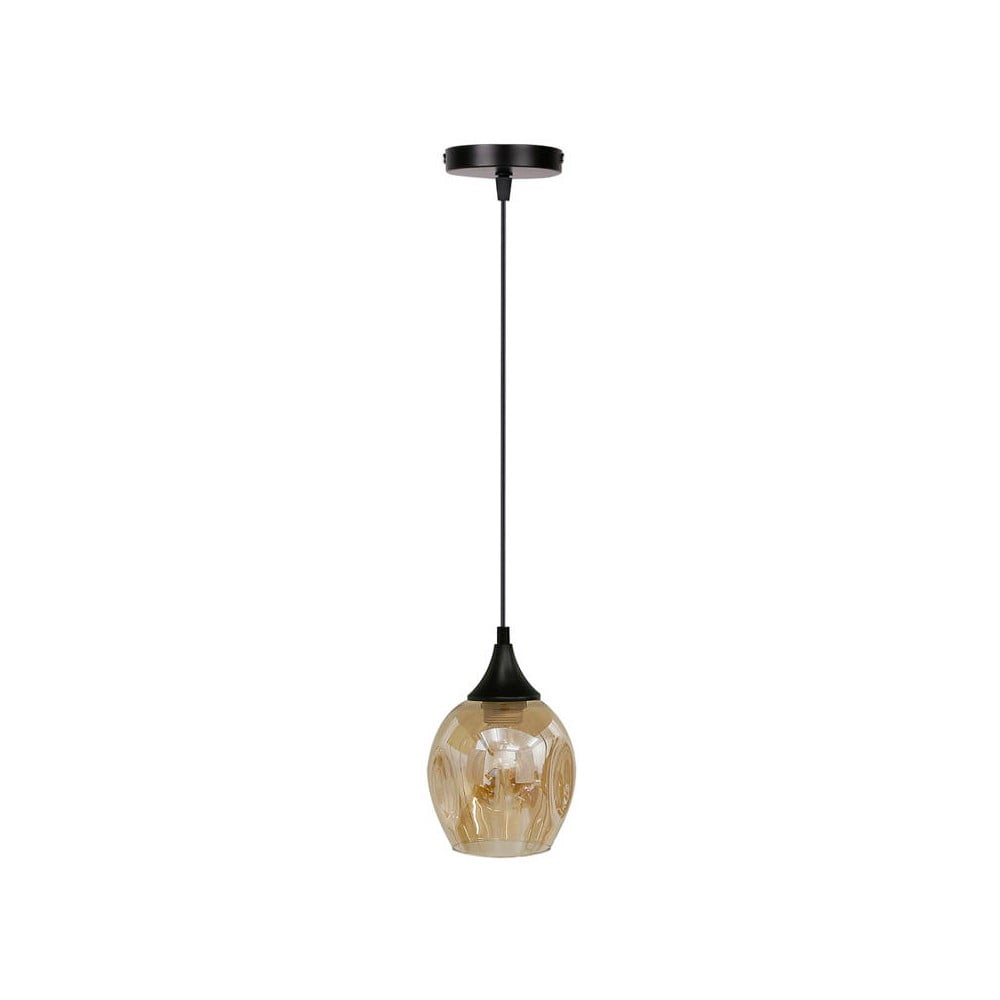 Fekete függőlámpa üveg búrával ø 14 cm Aspa – Candellux Lighting
