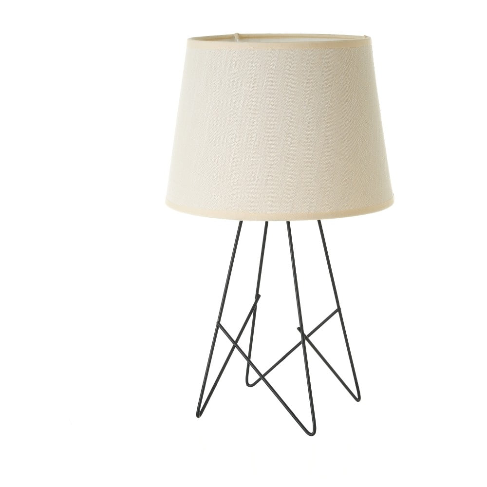 Fekete-krémszínű asztali lámpa textil búrával (magasság 38,5 cm) – Casa Selección