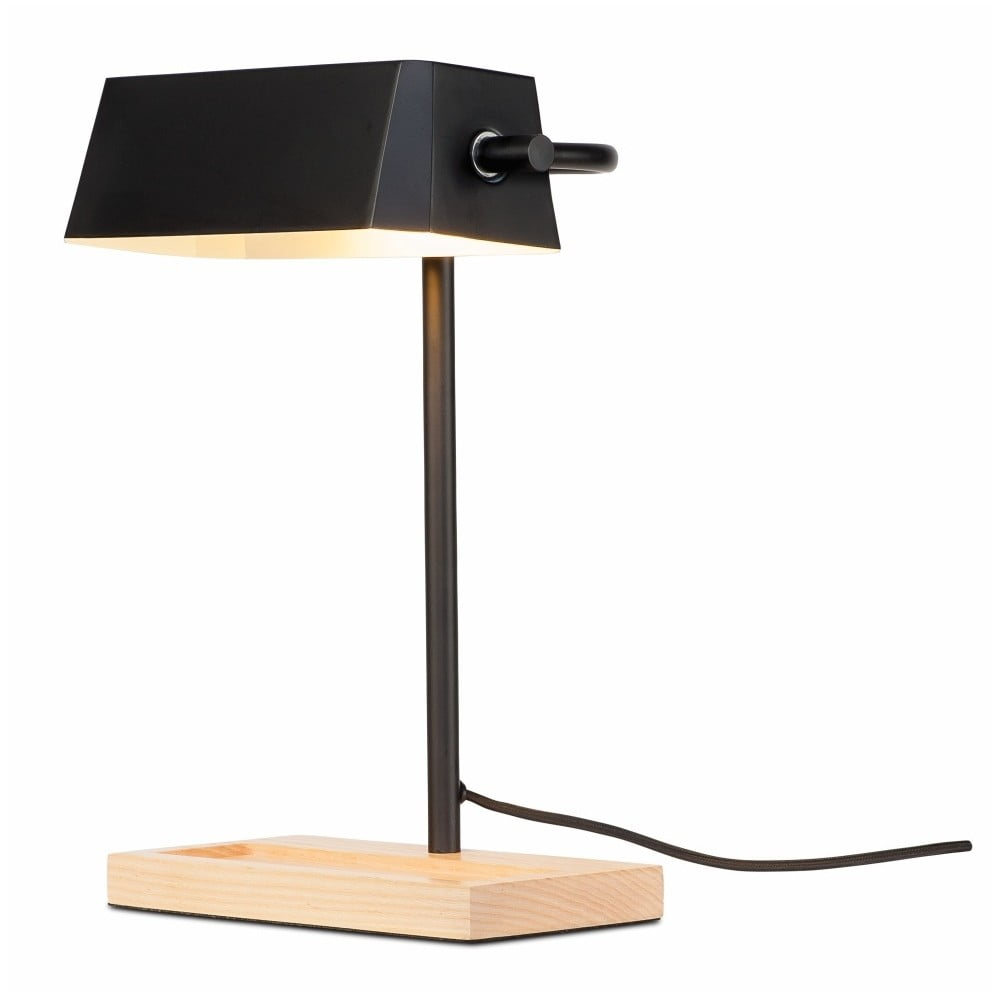 Fekete-natúr színű asztali lámpa fém búrával (magasság 40 cm) Cambridge – it's about RoMi