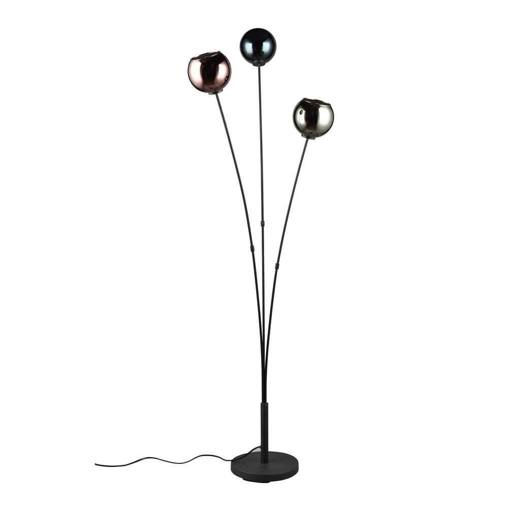 Fényes fekete állólámpa (magasság 150 cm) Sheldon – Trio