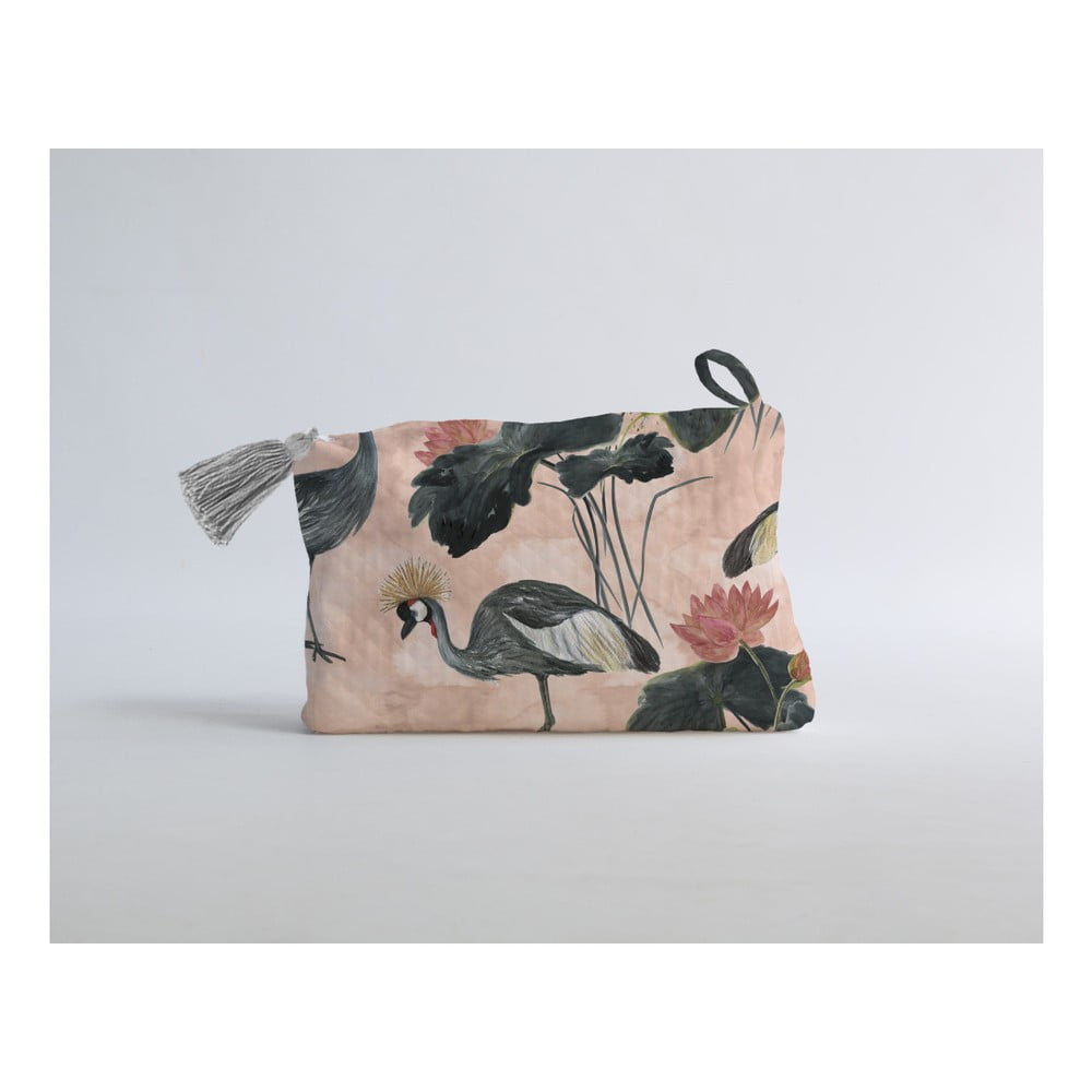 Flores y Gruas pamutkeverék kozmetikai táska - Madre Selva