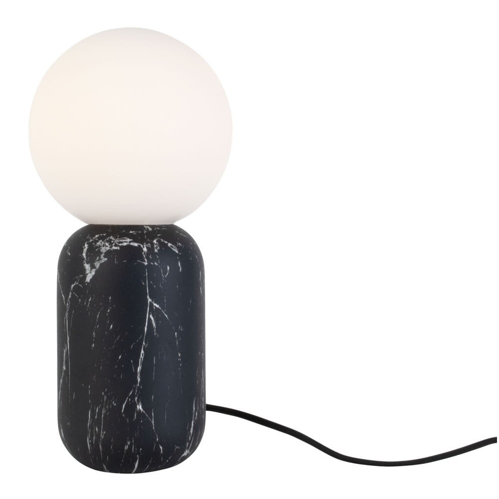 Gala fekete asztali lámpa márvány dekorral, magasság 32 cm - Leitmotiv