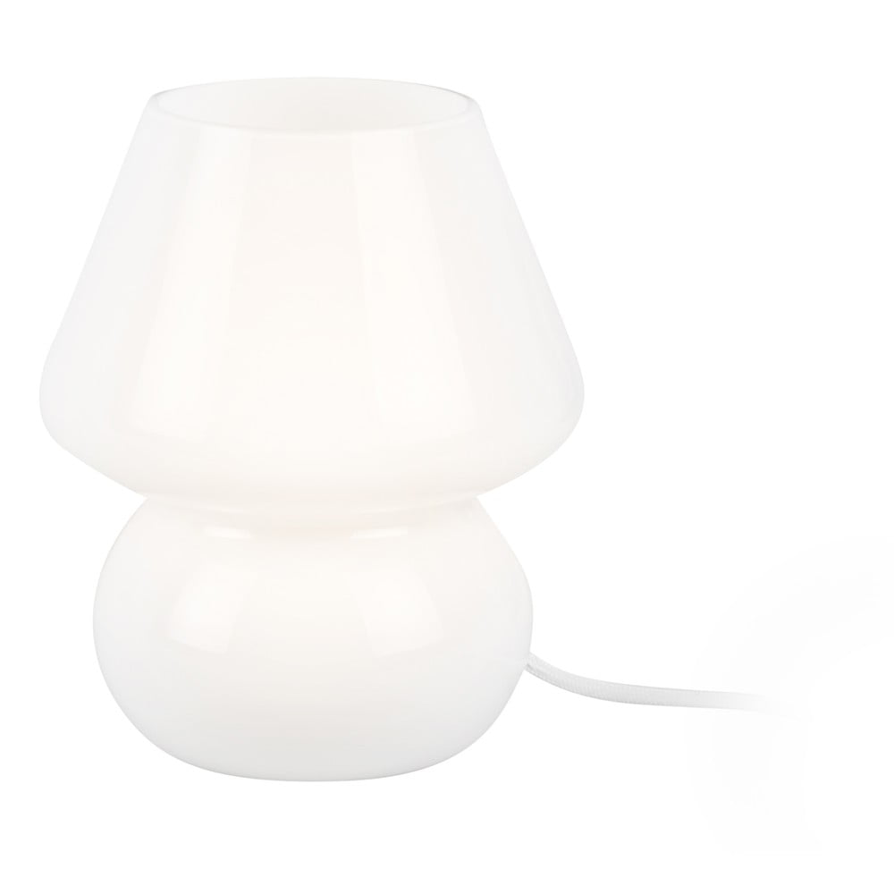 Glass fehér üveg asztali lámpa, magasság 18 cm - Leitmotiv