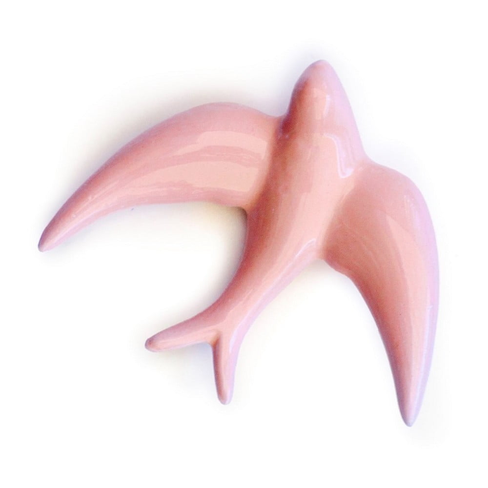 Golondrinas 2 db-os világos rózsaszín kézzel készített porcelán faldekoráció szett - Surdic