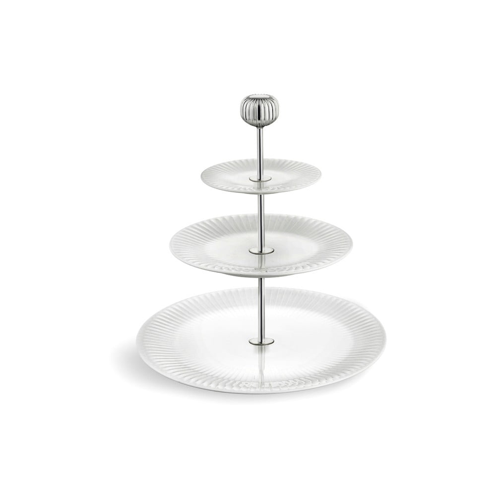 Hammershoi Etagere háromszintes fehér porcelán tálca, ⌀ 28 cm - Kähler Design