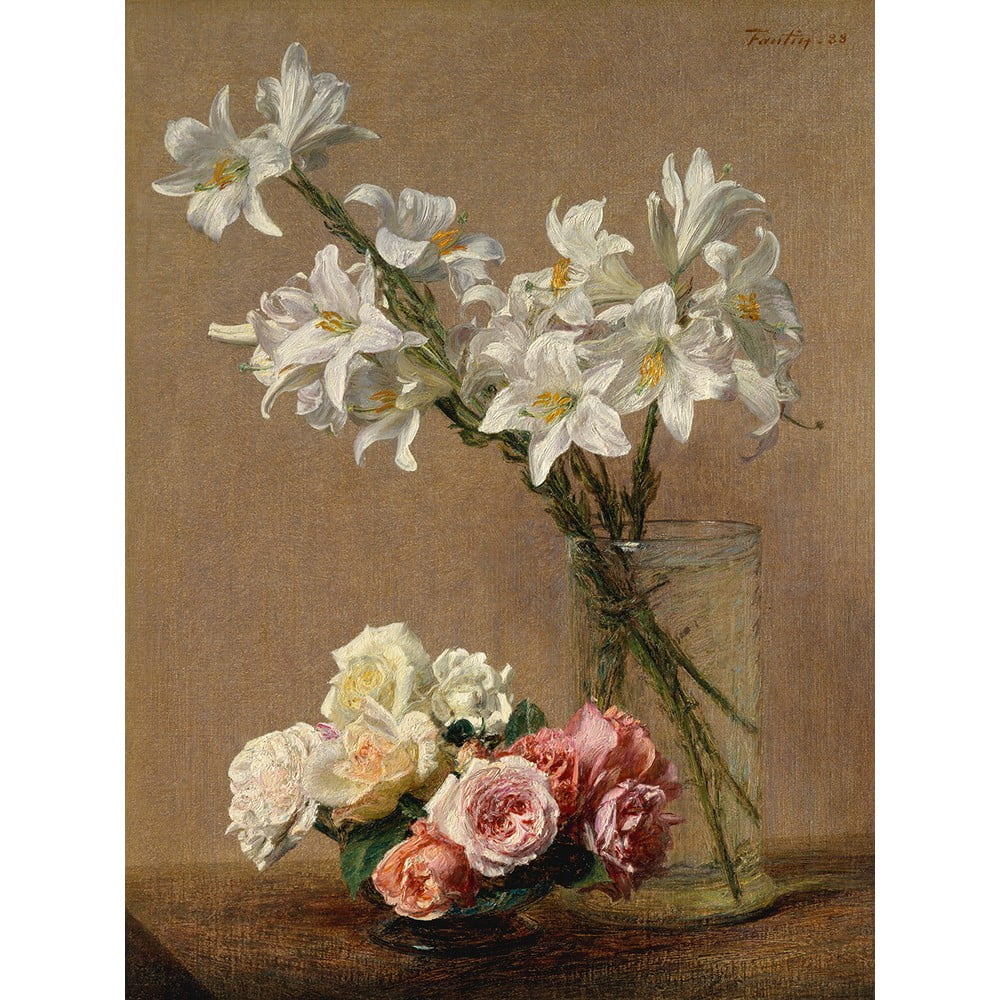Henri Fantin-Latour - A Virágok és gyümölcsök című festmény másolata, 45 x 100 cm