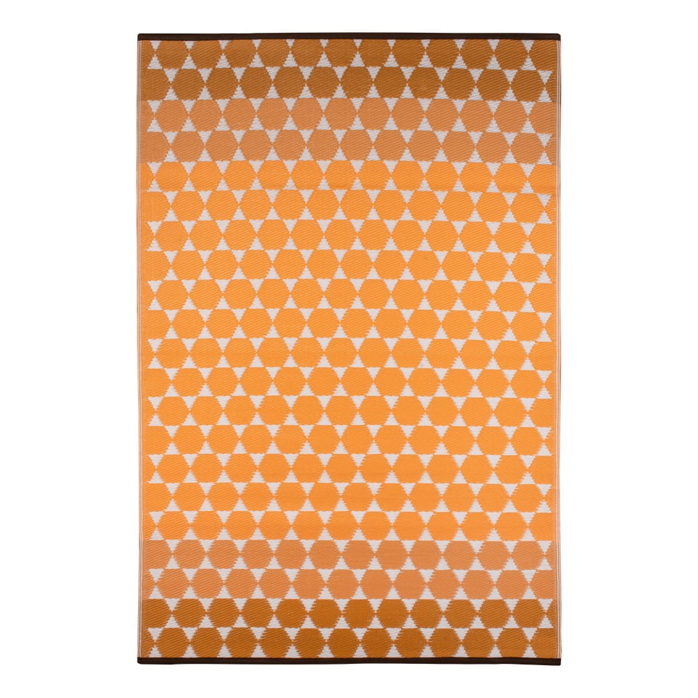 Hexagon narancssárga kültéri szőnyeg, 120 x 180 cm - Green Decore