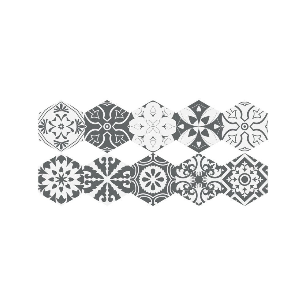 Hexagons Rosito 10 db-os padlómatrica szett, 20 x 18 cm - Ambiance