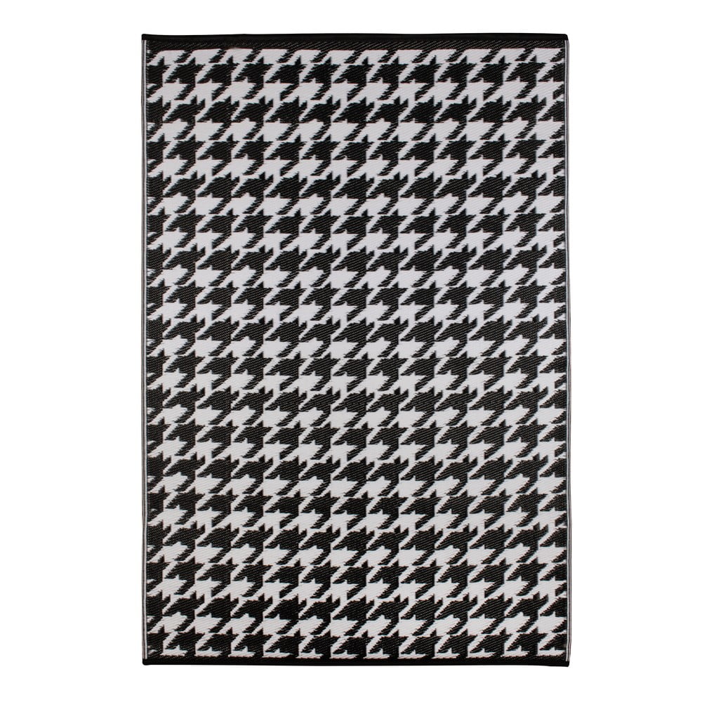 Houndstooth fekete-fehér kültéri szőnyeg, 120 x 180 cm - Green Decore