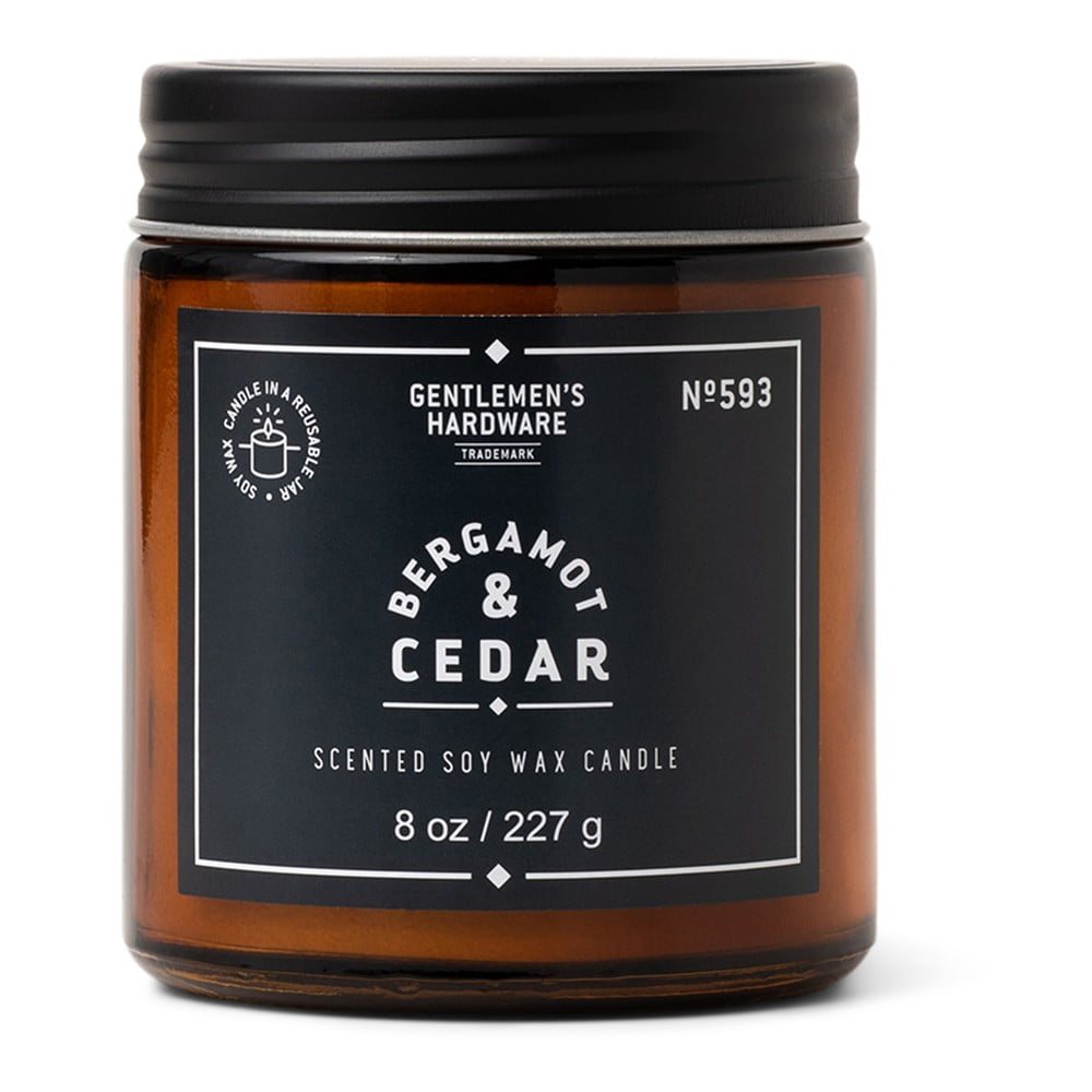 Illatos szójaviasz gyertya égési idő 48 ó Bergamot & Cedar – Gentlemen's Hardware