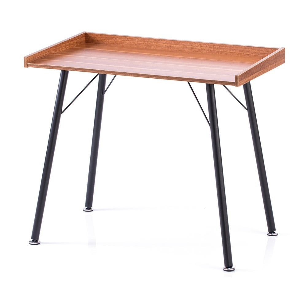 Íróasztal diófa dekoros asztallappal 50x90 cm Fey – Homede