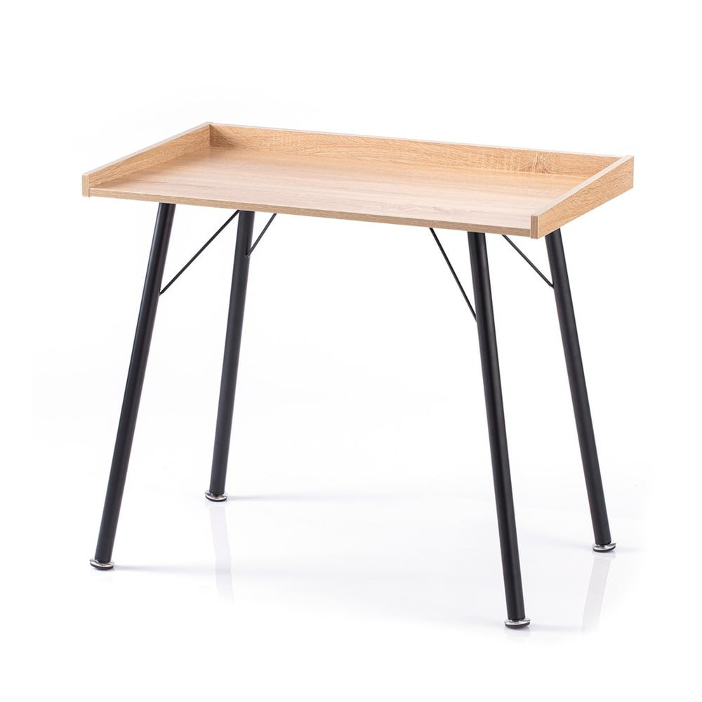 Íróasztal tölgyfa dekoros asztallappal 50x90 cm Fey – Homede