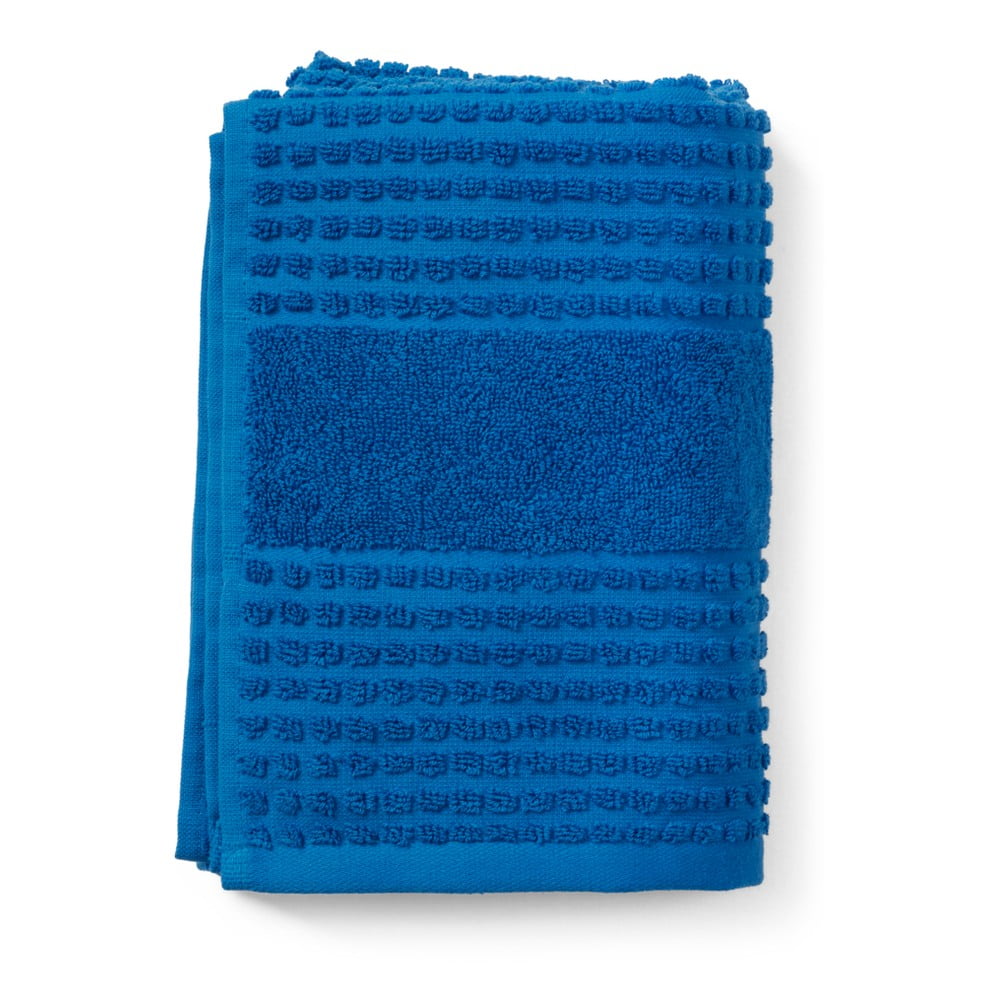 Kék bio pamut törölköző 50x100 cm Check – JUNA