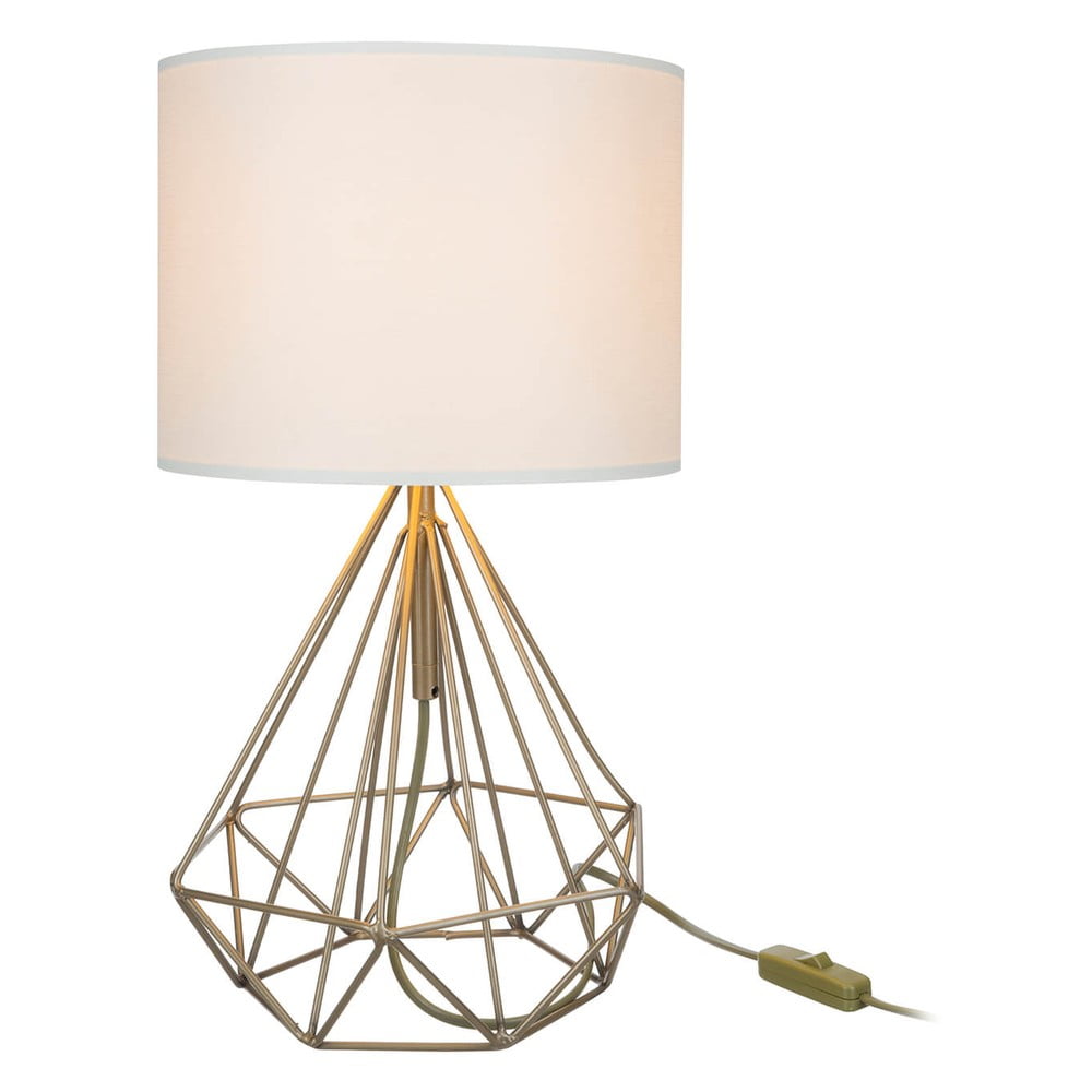 Krémszínű-aranyszínű asztali lámpa textil búrával (magasság 46,5 cm) Pena – Squid Lighting