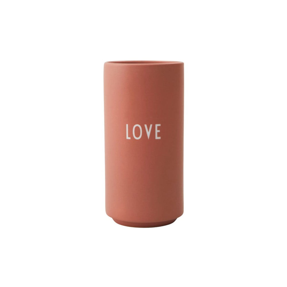 Love rózsaszín porcelánváza, magasság 11 cm - Design Letters