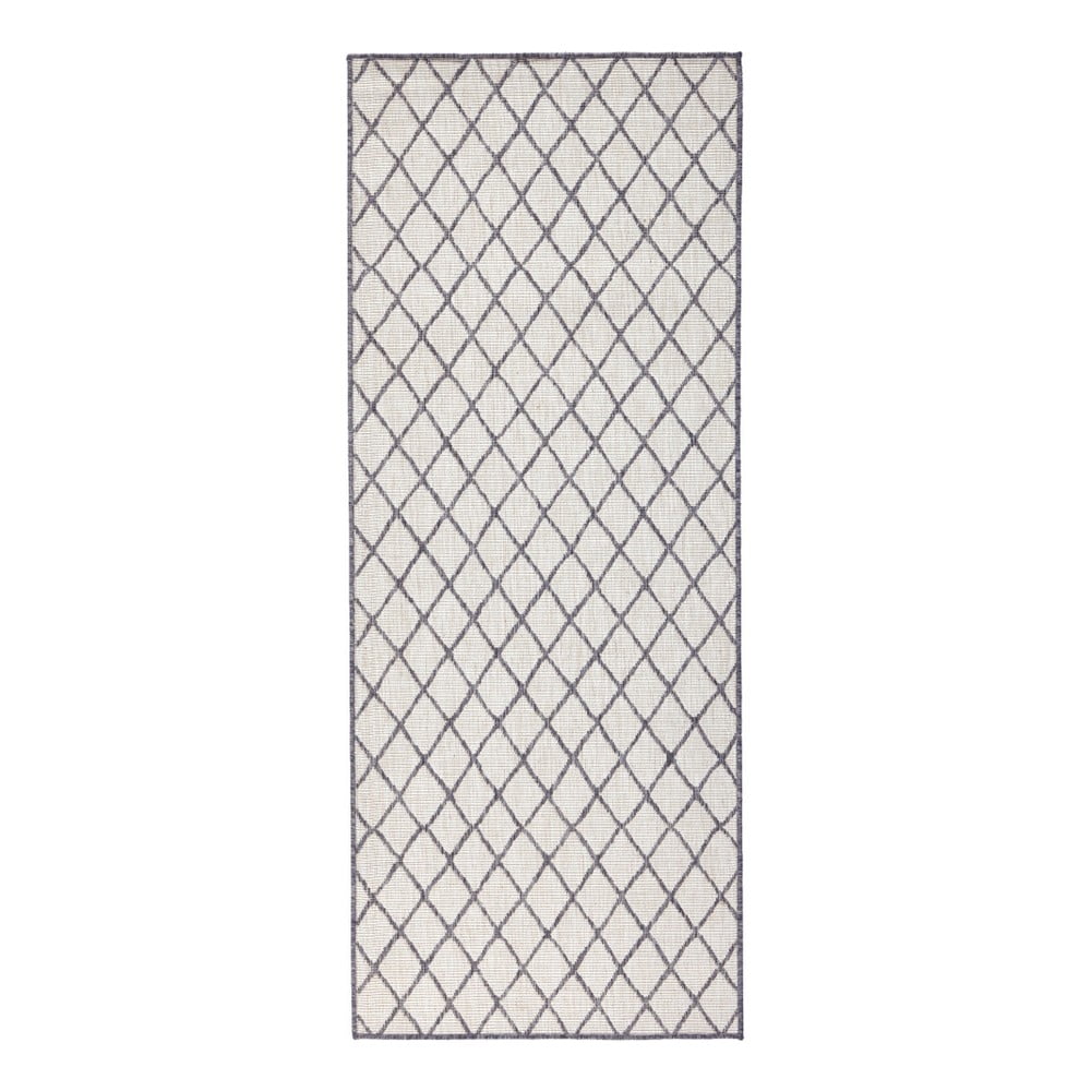 Malaga szürke-krémszínű kültéri szőnyeg, 80 x 350 cm - NORTHRUGS