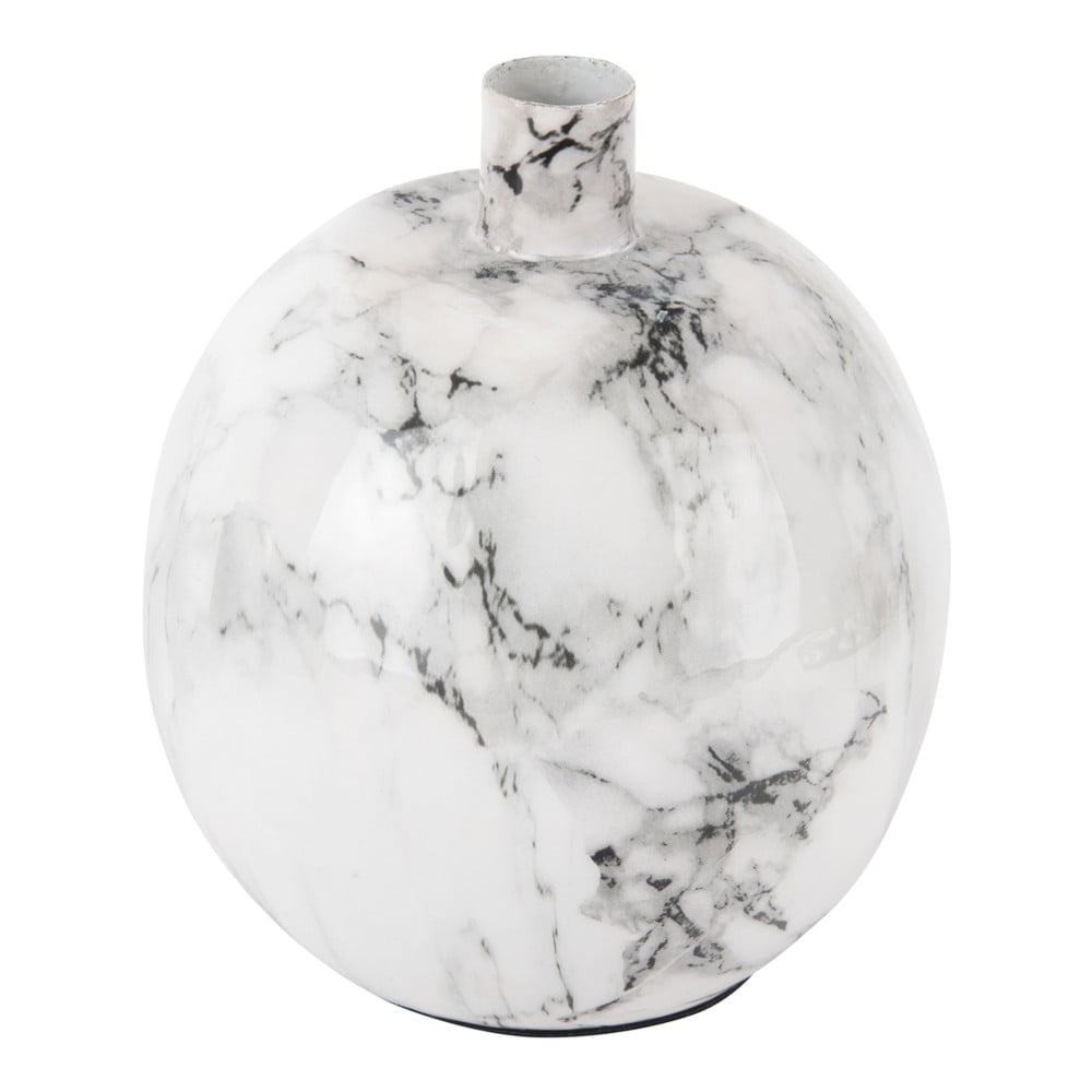 Marble fehér-fekete vas gyertyatartó, magasság 15 cm - PT LIVING