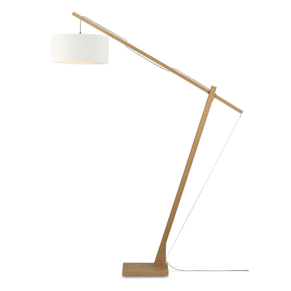 Montblanc állólámpa fehér búrával és bambusz szerkezettel - Good&Mojo