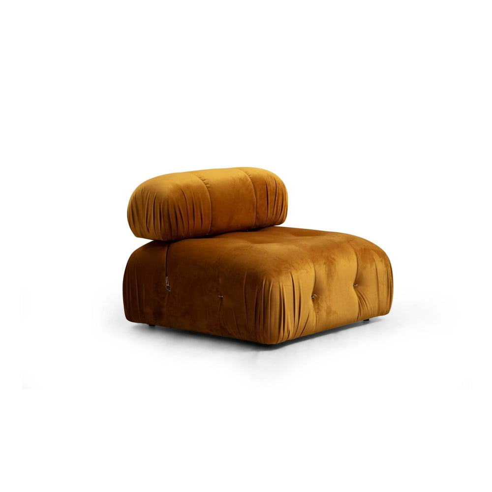 Mustársárga bársony kanapé modul (középső rész) Bubble – Artie