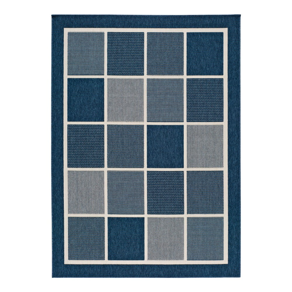 Nicol Squares kék kültéri szőnyeg, 80 x 150 cm - Universal