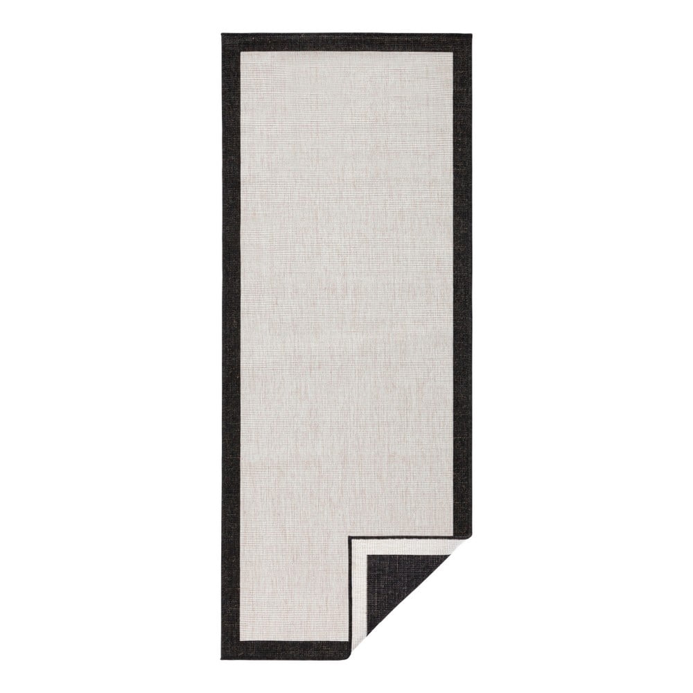 Panama fekete-krémszínű kültéri szőnyeg, 80 x 250 cm - NORTHRUGS
