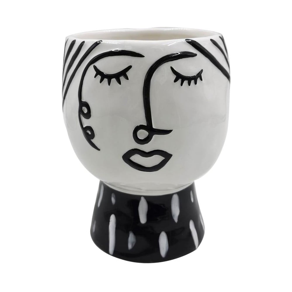 Pot Face fekete-fehér porcelán váza - Mauro Ferretti