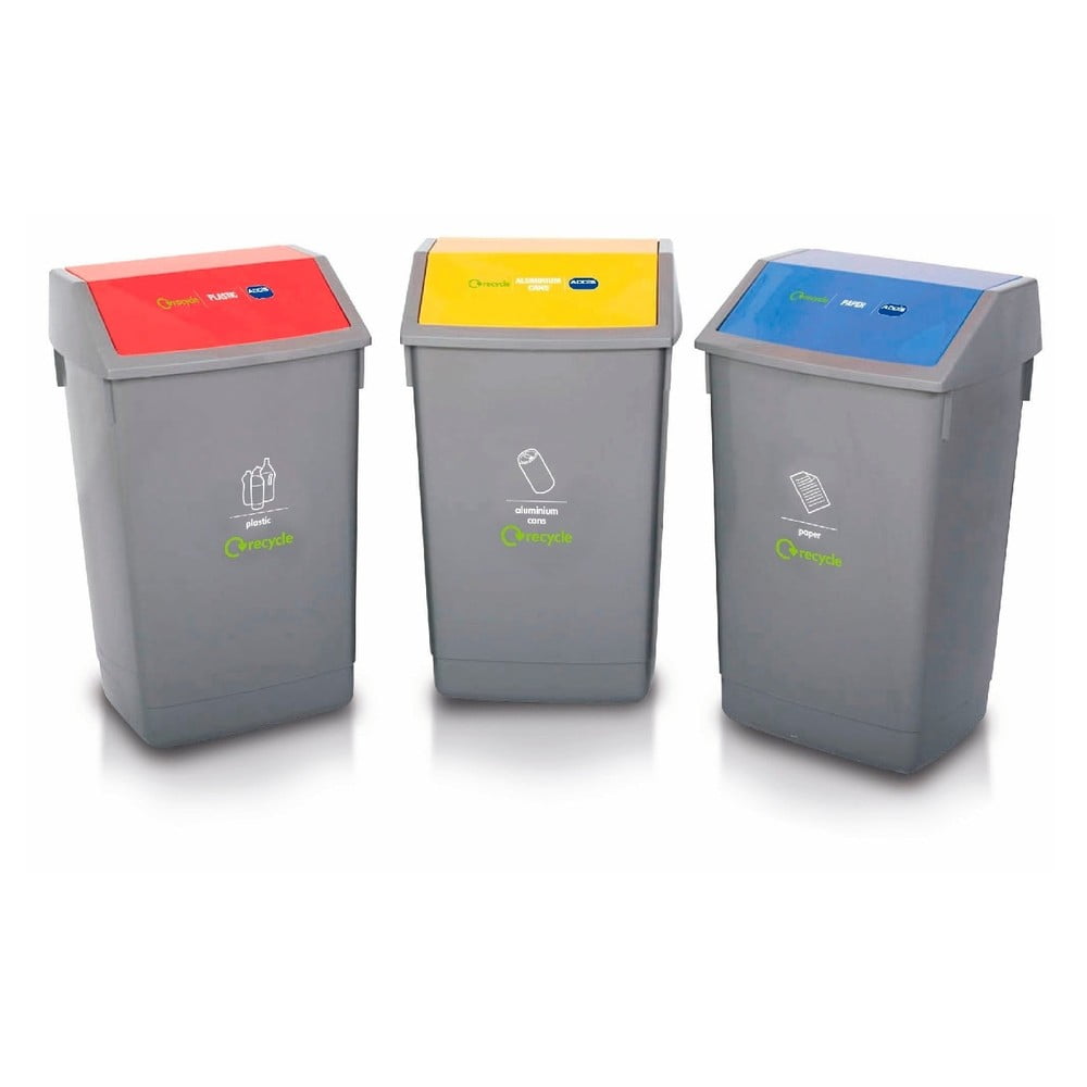 Recycle 3 részes szelektív hulladékgyűjtő szett, 60 l - Addis