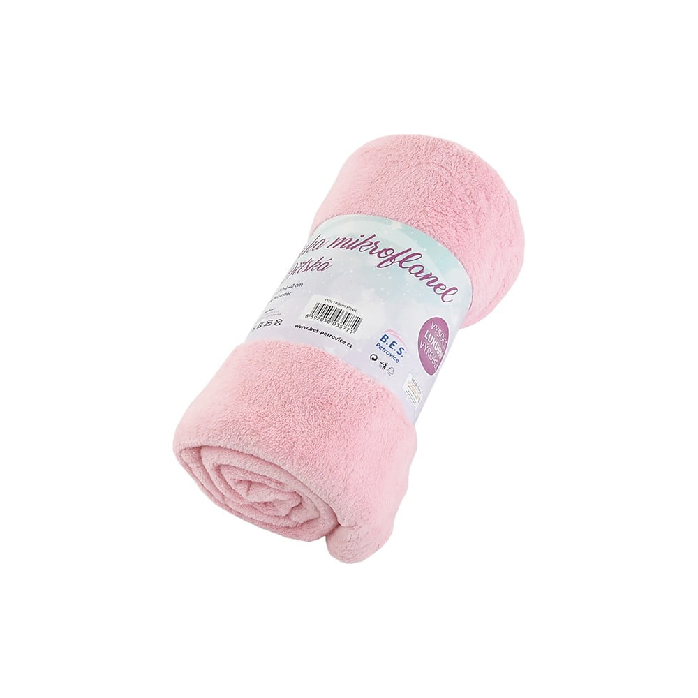 Rózsaszín mikroflanel gyerek takaró 110x140 cm Exclusive – B.E.S.