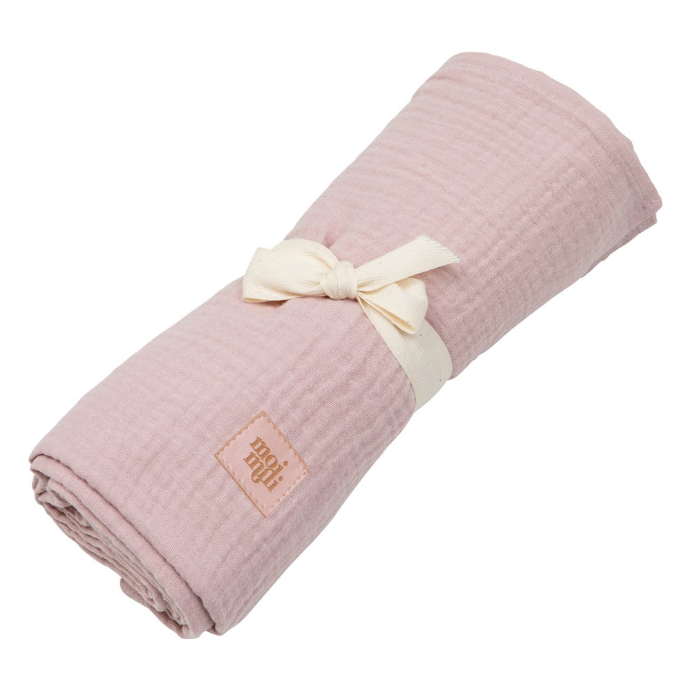 Rózsaszín muszlin babatakaró 100x100 cm Baby Pink - Moi Mili