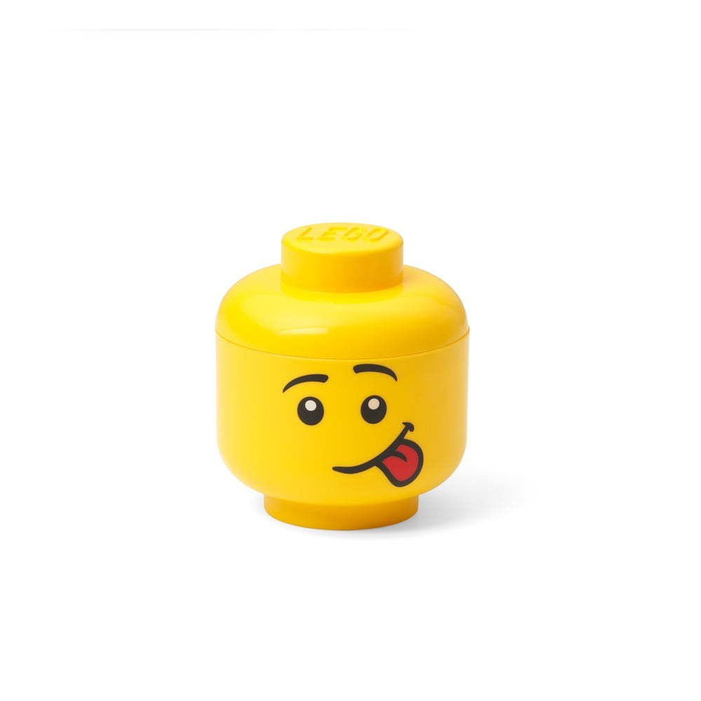 Sárga fej alakú tárolódoboz, lökött, 10,5 x 10,6 x 12 cm - LEGO®