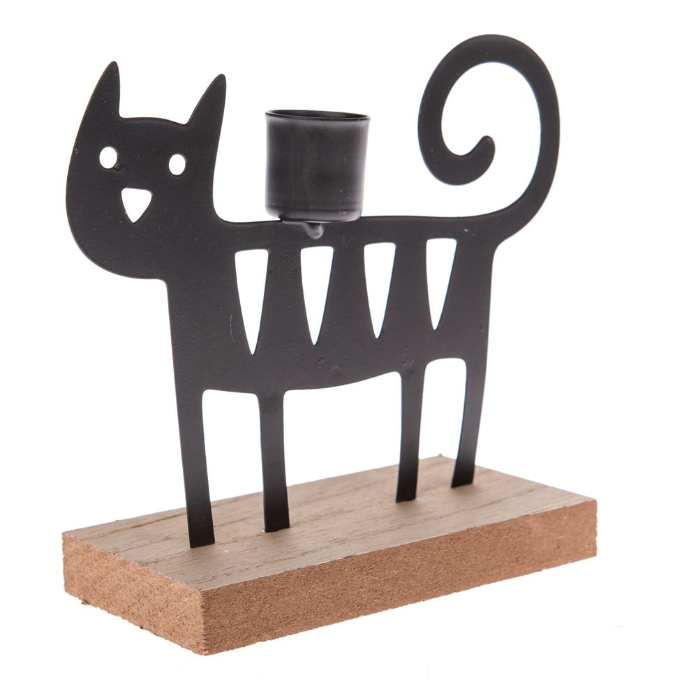 Smiley Kitten fekete fém gyertyatartó - Dakls