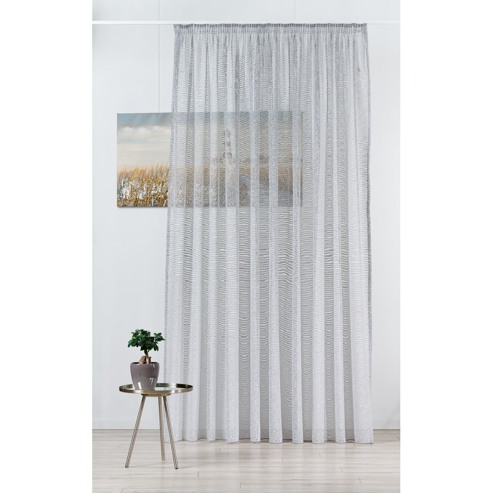 Szürke átlátszó függöny 300x245 cm Carmine – Mendola Fabrics