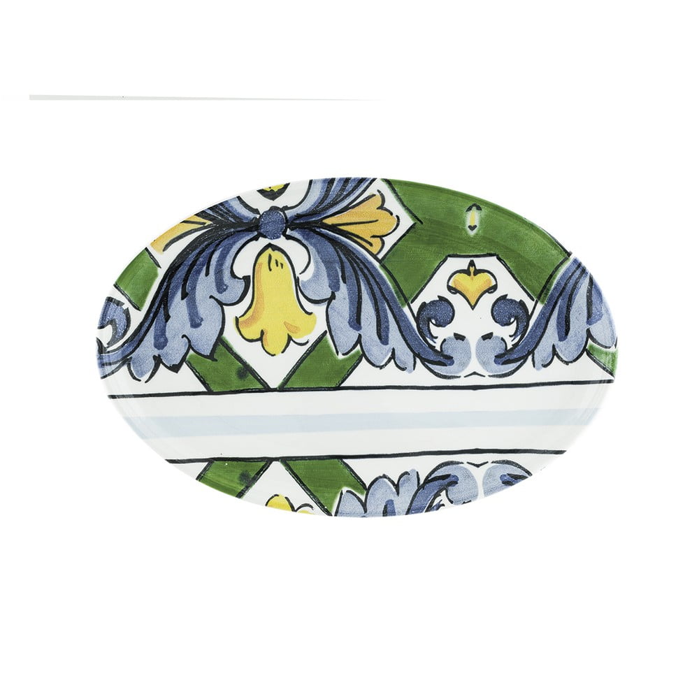 Taormina kerámia tálaló tányér, 40 x 25 cm - Villa Altachiara