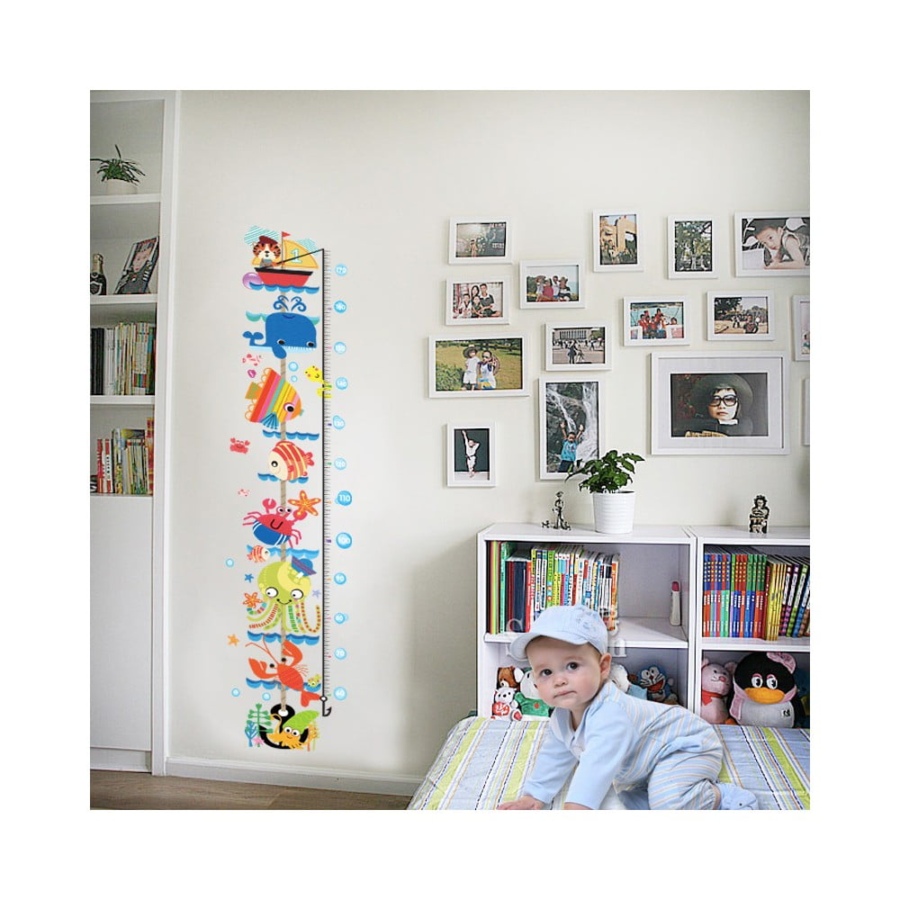 Magasságmérős gyerek matrica ajtóra-falra 25x170 cm Sea Animals – Ambiance