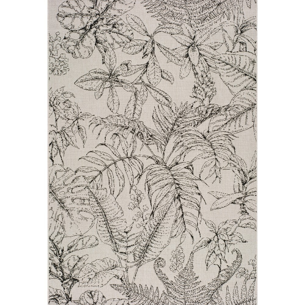 Tokio Leaf krémszínű kültéri szőnyeg, 135 x 190 cm - Universal