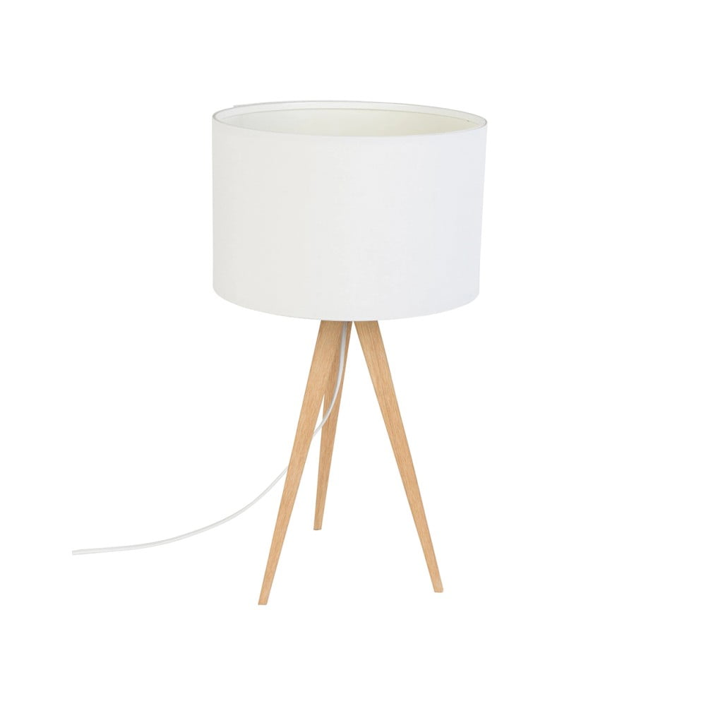 Tripod Wood fehér asztali lámpa, ø 28 cm - Zuiver