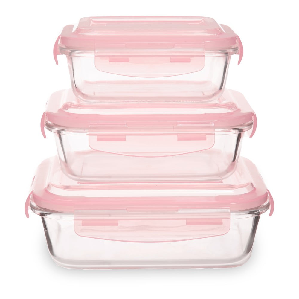 Üveg élelmiszertartó doboz szett 3 db-os Freska – Premier Housewares