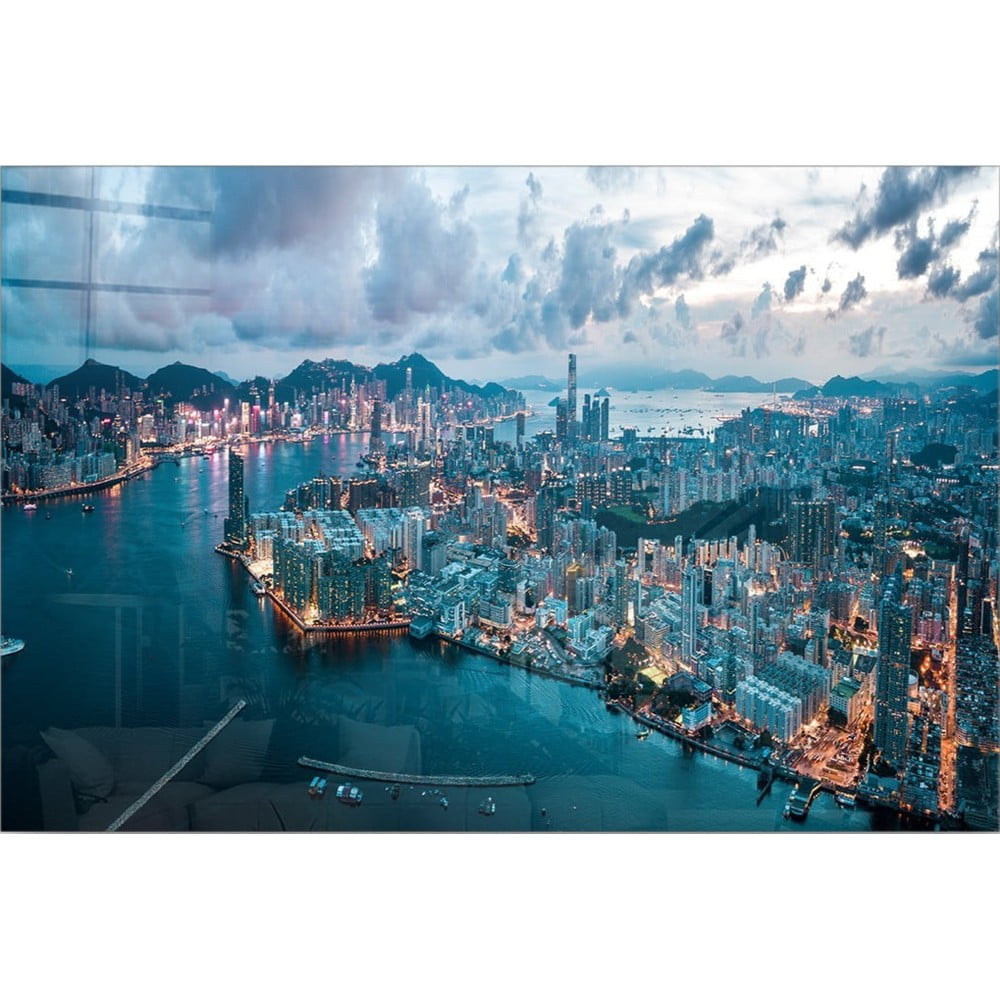 Üveg kép 70x50 cm Hongkong – Wallity