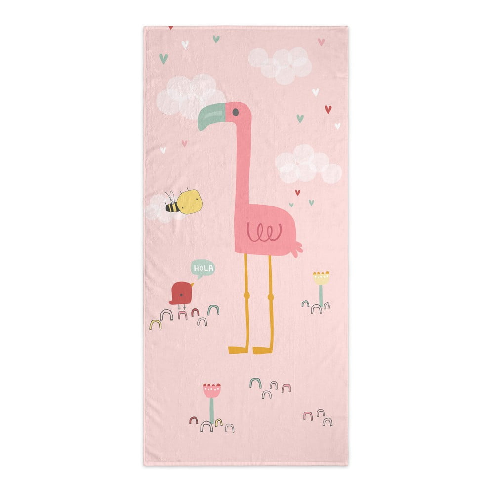 Világos rózsaszín gyerek fürdőlepedő 150x70 cm Hola – Moshi Moshi